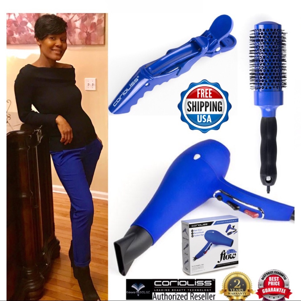Corioliss Blue Flow Hair Dryer Kit